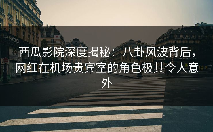 西瓜影院深度揭秘:八卦风波背后,网红在机场贵宾室的角色极其令人意外 西瓜影院深度揭秘:八卦风波背后,网红在机场贵宾室的角色极其令人意外